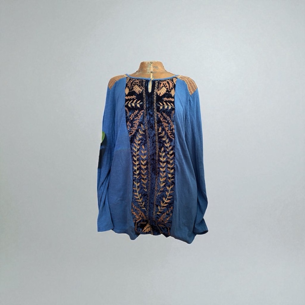 Chico’s embroidered & velvet top.